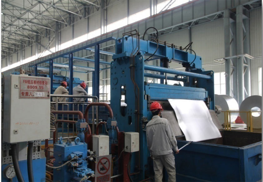 Coil inspection station conducts surface quality inspection on hot rolled coils