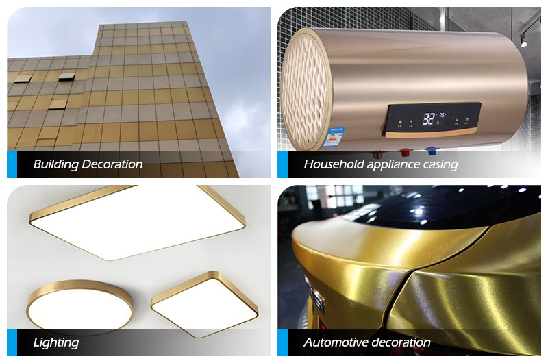 Application of golden anodized aluminum plate