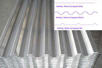Ribbed corrugated metal roofing
